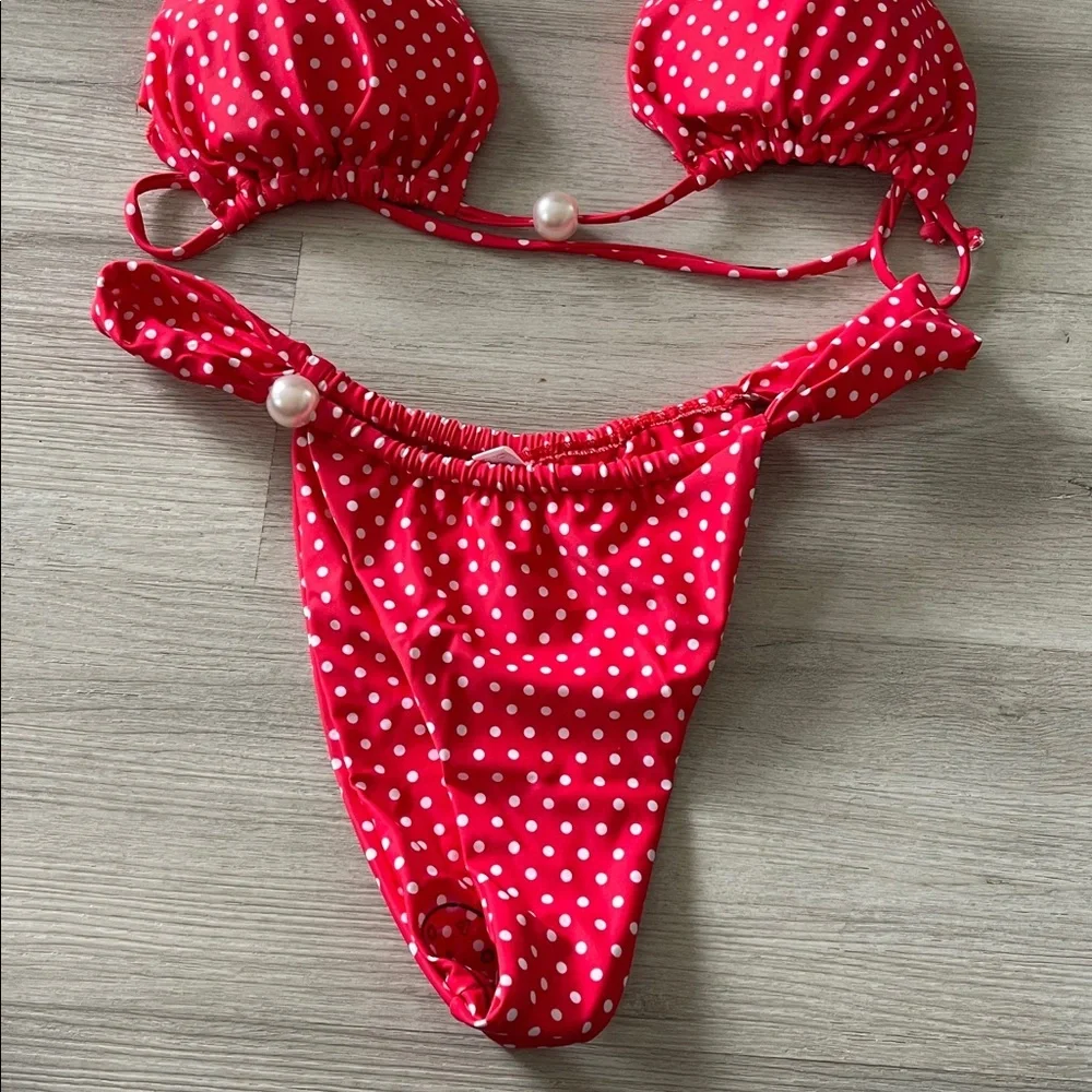 NWOT Red Polka Dot Bikini Set XL